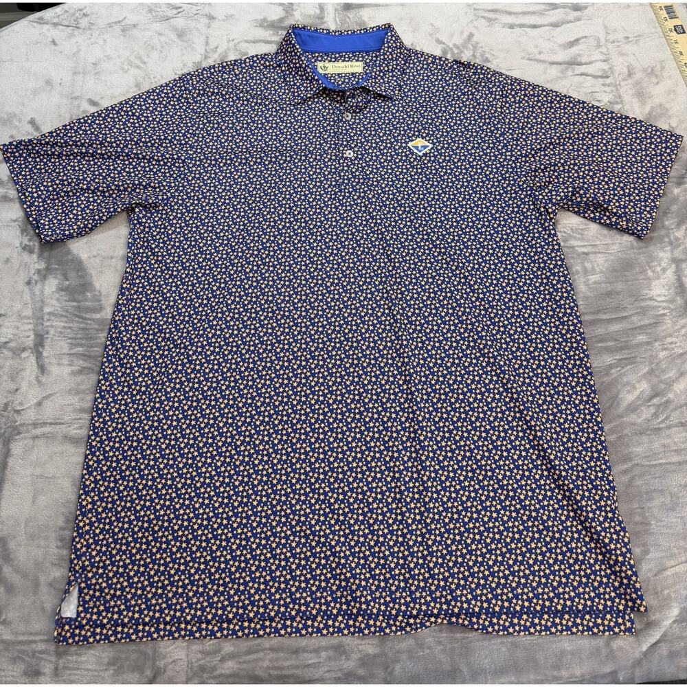 Donald Ross Sportswear Golf Polo Stars/Sparkle All Over Print Mens Size Large